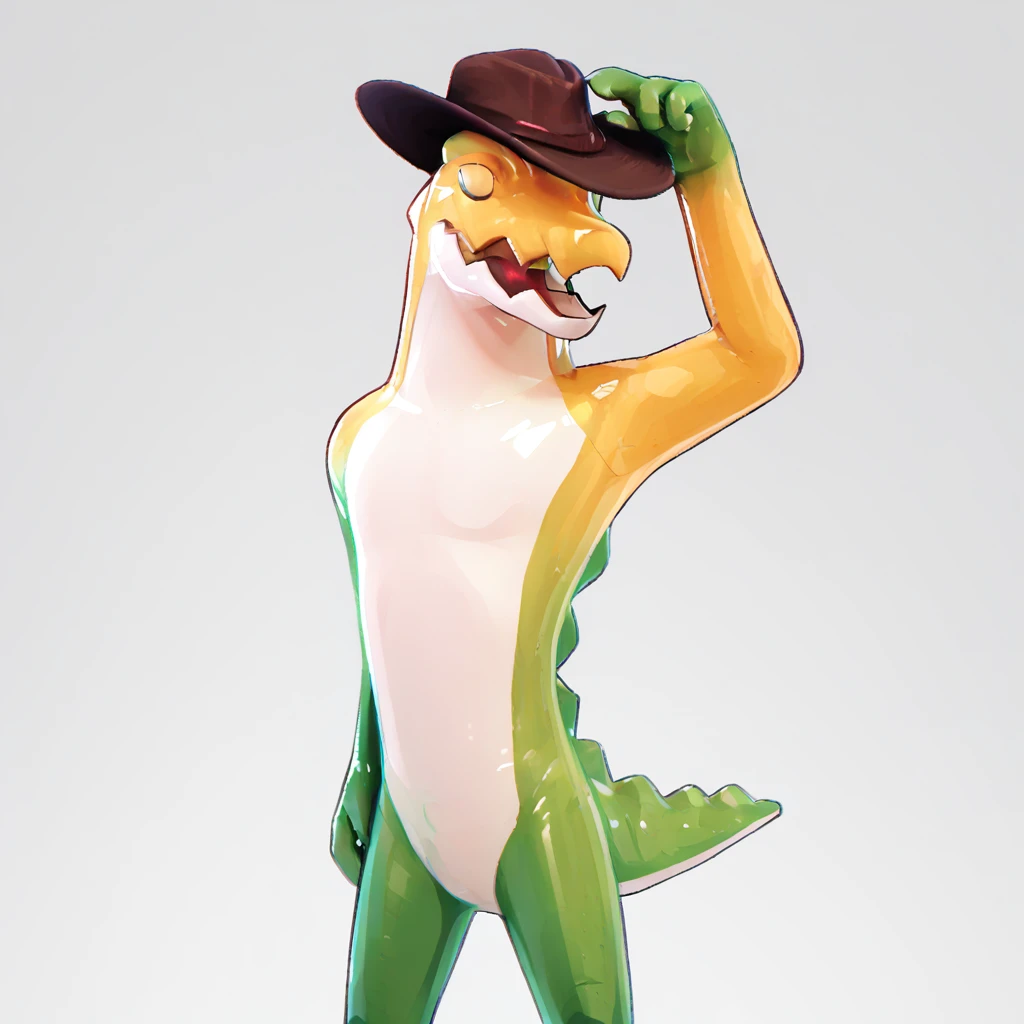(source_furry, source_cartoon, score_9, score_8_up, score_7_up:1), solo male, gummigoo, standing, looking at viewer, open mouth, simple background, white background, 3d