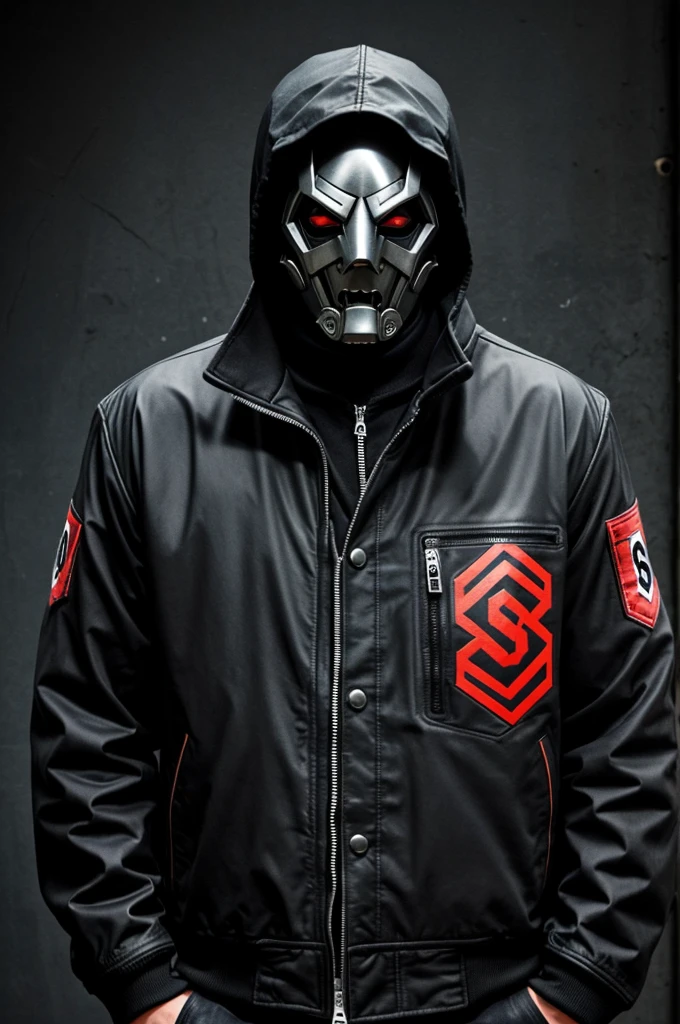 Asme a logo model for a jacket inspired by music bands like Slipknot and Rammstein 