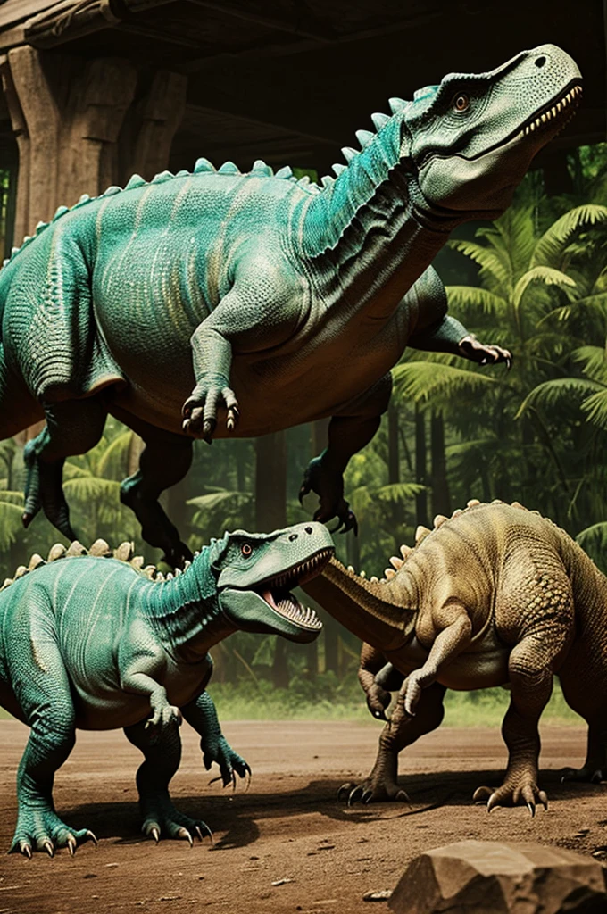 Dinosaurs living civilized