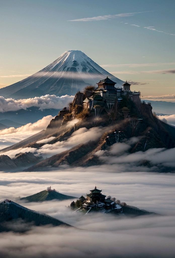 of the highest quality,4k,8k,high resolution,Masterpiece：1.2,super detailed,（Genuine,フォトGenuine,like a photograph：1.37),CG、Unified wallpaper,excellent texture quality,（Sense of space：1.1),（delicate shine：1.1),Very detailed,Exact details,Beautiful 8kCG wallpaper,Genuine,detailed face,Special lighting effects,bright colors,Perfect integration of elements,自然でGenuine,meticulous attention to detail,Fuji Mountain, sunrise in the mountains, wonderful sunrise, Over the clouds, The sun rises between two mountains.,Fuji Mountain、first dawn,green Dragon,heavenly landscape,dragon,Dragon God,Over the clouds漂うdragon,Japanese style dragonflies、side dragon,
