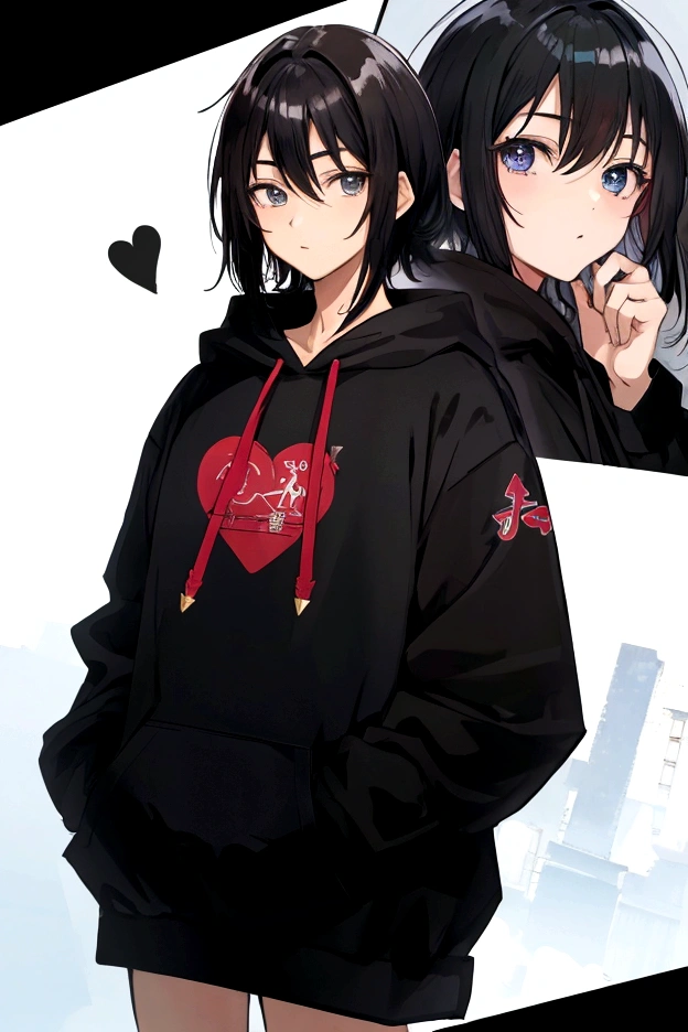 man,18-year-old,Anime Images,Oversized hoodie,Black Hair