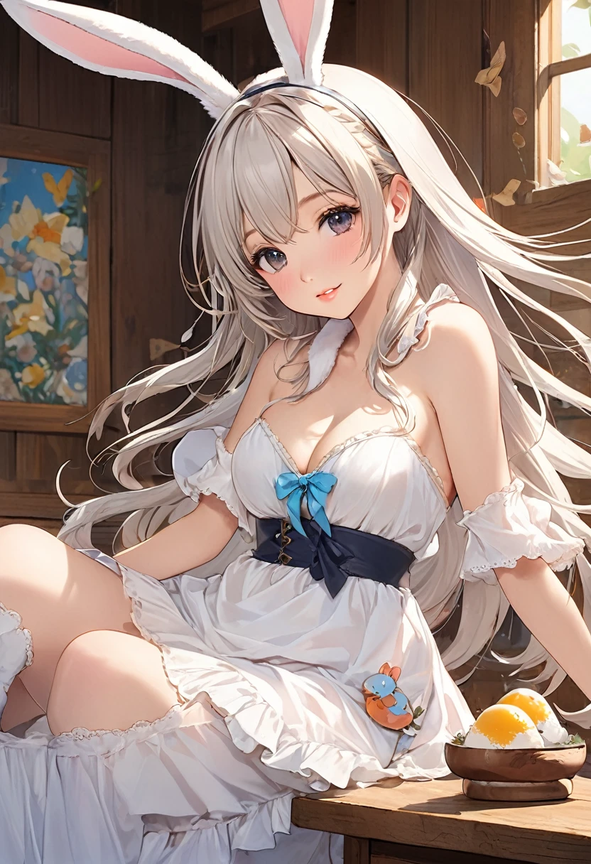 BREAK Perfect Anatomy、(High resolution:1.2)、Incredible illustrations、(Cute illustrations:1.2)、（Beautiful background） Bunny girl