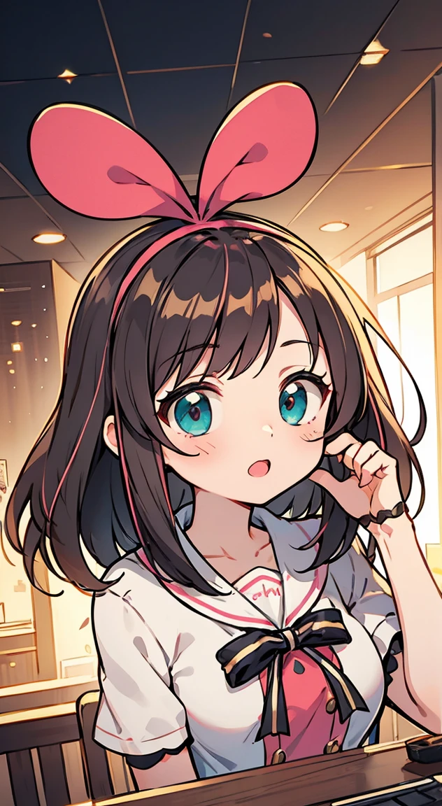 Highest quality,Cyberspace。Anime Style,Virtual YouTuber,Kizuna Ai,Very detailed,cute,Dynamic,