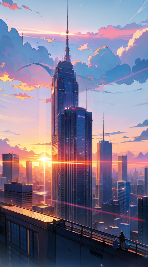 anime anime wallpapers with a view of the building, citiscape. by makoto shinkai, anime art wallpaper 4 k, anime art wallpaper 4k, anime art wallpaper 8 k, anime sky, amazing wallpaper, anime wallpaper 4 k, anime wallpaper 4k, 4k anime wallpaper, makoto shinkai cyril rolando, anime background art