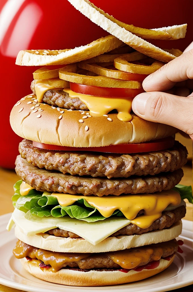 Make a logo of a baquiero eating a hamburger