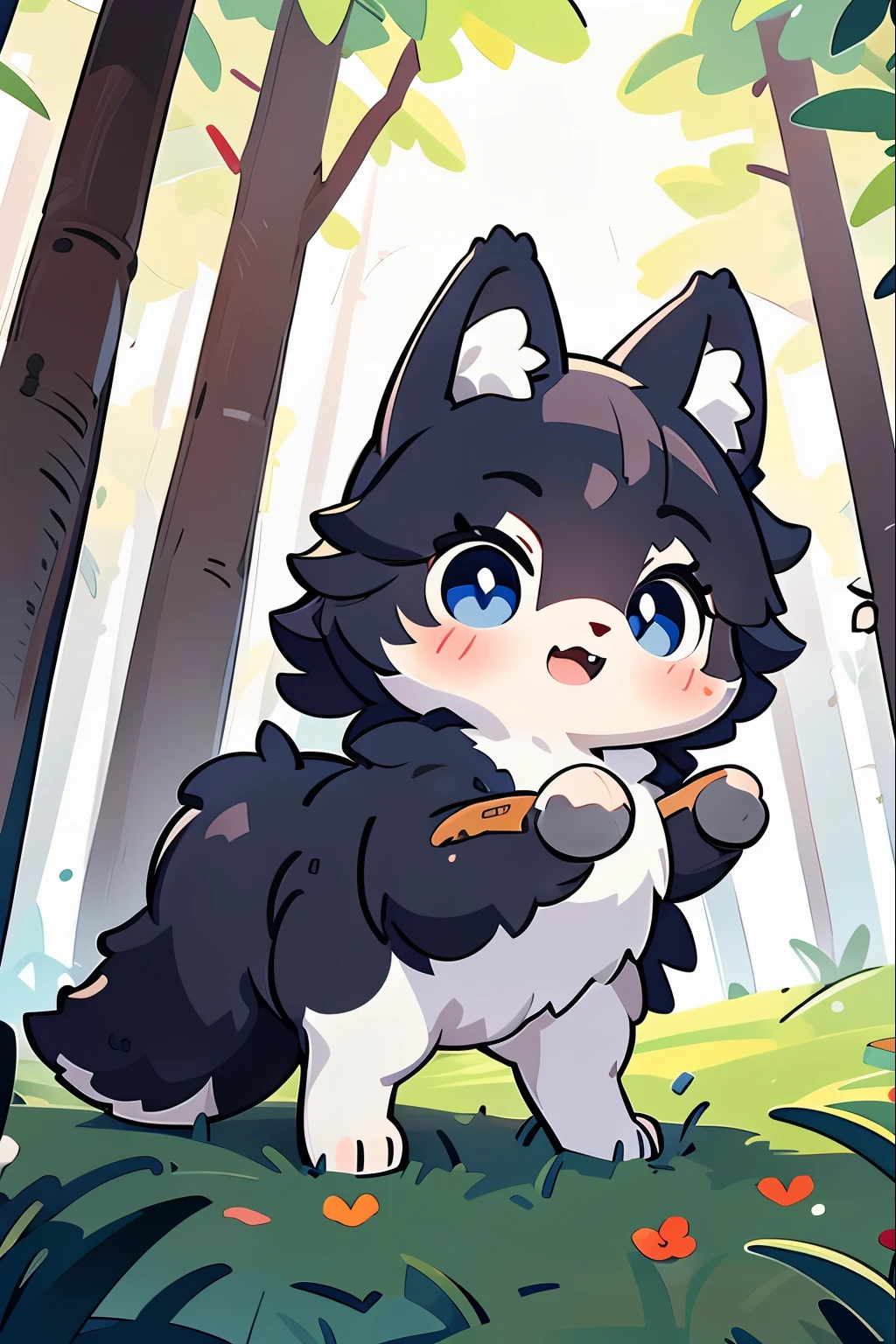 in woods、One Wolf、Aiming for prey