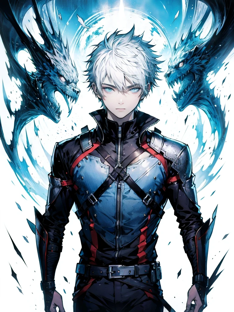 Anime - style image of a boy 14 years old  white sparky hair , Arte no estilo de Guweiz, estilo realismo anime, arte de anime realista, homem bonito anime, Retrato anime de um homem bonito, estilo de arte realista, Digital anime illustration, estilo anime masculino, realismo artstyle, retrato estilo anime, retrato impressionante do rosto do anime, realistic anime art style