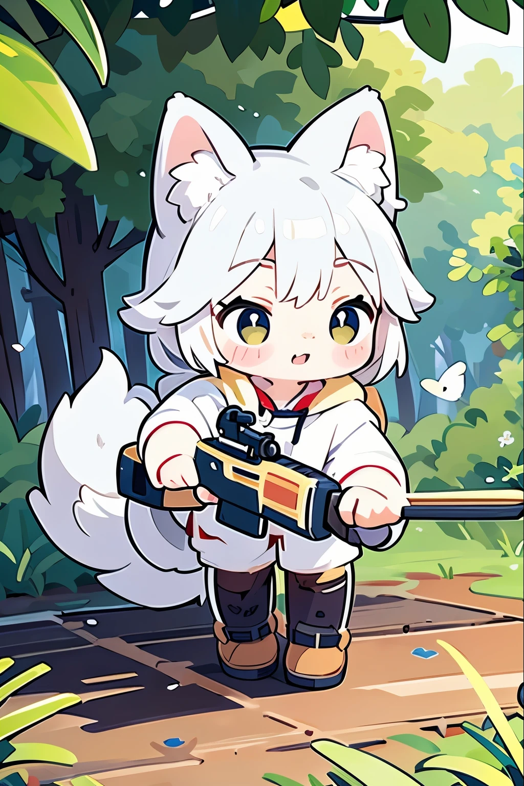 in woods、One Wolf、Aiming for prey