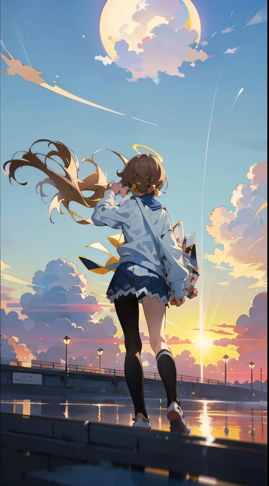 anime anime wallpapers with a view of ajitani hifumi, by makoto shinkai, anime art wallpaper 4 k, anime art wallpaper 4k, anime art wallpaper 8 k, anime sky, amazing wallpaper, anime wallpaper 4 k, anime wallpaper 4k, 4k anime wallpaper, makoto shinkai cyril rolando, anime background art, blue archive