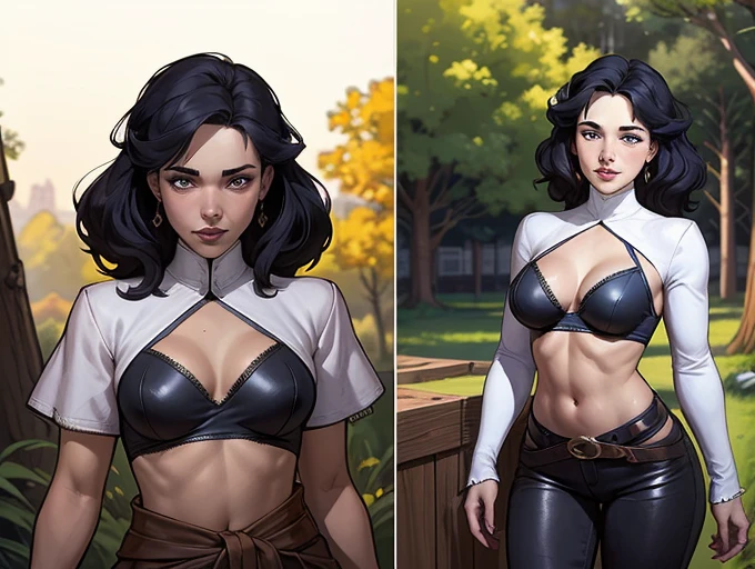 Digital, highly detailed character design, courage detailed digital art, Forest Fan Art, Portrait Character Design, beautiful digital illustration, high-quality portrait, comic book art, young man with beautiful hair . Queen Anna of ArendelleBeautiful lined eyes Medium large bust and wonderful sexy clothes. image expression of sexual desire from waist to head illustration Queen Anne of Arendelle Araafed woman with leather blouse and pants, cowgirl, cowgirl, Black Jessica, muffler with solid metal gear, sexy girl, fofosexyrobutts, amaranth, mais conhecido como amaranth, wearing leather bikini, 2b, sexy style, 2b, 🐎🍑, perfectly shaded body, small breasts female sheriff Jennifer Connelly