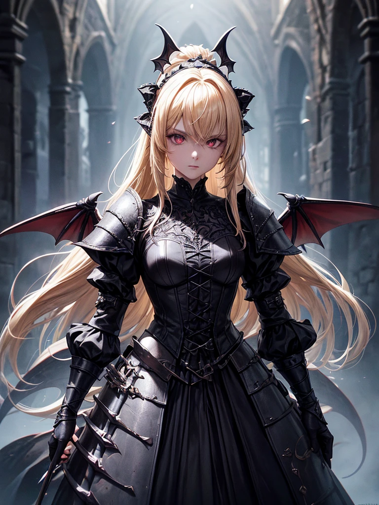 # Script: AI-Generated Art - Gothic Dark Souls-Inspired Woman with Dragon Eyes and Wings
**Objective:**
Create an AI-generated image of a woman with specific features and attire, inspired by the Gothic style of the Dark Souls series.
**Character Description:**
- **Gender:** Female
- **Hair:** Long blonde hair, tied back
- **Eyes:** Red, dragon-like
- **Dragon Features:** Small wings
- **Attire:** Medieval armor
- **Style:** Gothic, similar to Dark Souls aesthetics
**Steps:**
1. **Gather Reference Images:**
- Collect images of medieval armor from the Dark Souls series.
- Find examples of blonde hair tied back.
- Look for images of red, dragon-like eyes and small dragon wings.
- Compile Gothic art references to understand the desired aesthetic.
2. **Character Design:**
- **Hair:** Design the long blonde hair tied back, ensuring it looks natural and flows realistically.
- **Eyes:** Create piercing red eyes with elongated pupils to give a dragon-like appearance.
- **Dragon Features:** Add small, subtle dragon wings that look natural on her back.
- **Armor:** Design medieval armor with intricate Gothic patterns and dark tones, appearing worn and battle-scarred.
- **Overall Style:** Use dark, muted colors with high contrasts to emphasize the Gothic style. Incorporate dark shadows and dim lighting.
3. **Pose and Composition:**
- Position the character in a dramatic pose, possibly standing or in mid-battle stance.
- Choose a dark, eerie background that complements the Gothic theme, like a ruined castle or a foggy forest.
- Use lighting to create a moody, atmospheric effect, casting shadows that highlight the character’s features and armor.
4. **AI Tools and Techniques:**
- Use AI art generation tools like DALL-E, MidJourney, or Stable Diffusion.
- Input the character description and upload reference images if the tool allows.
- Specify style preferences, focusing on Gothic and Dark Souls influences.
- Fine-tune the gene