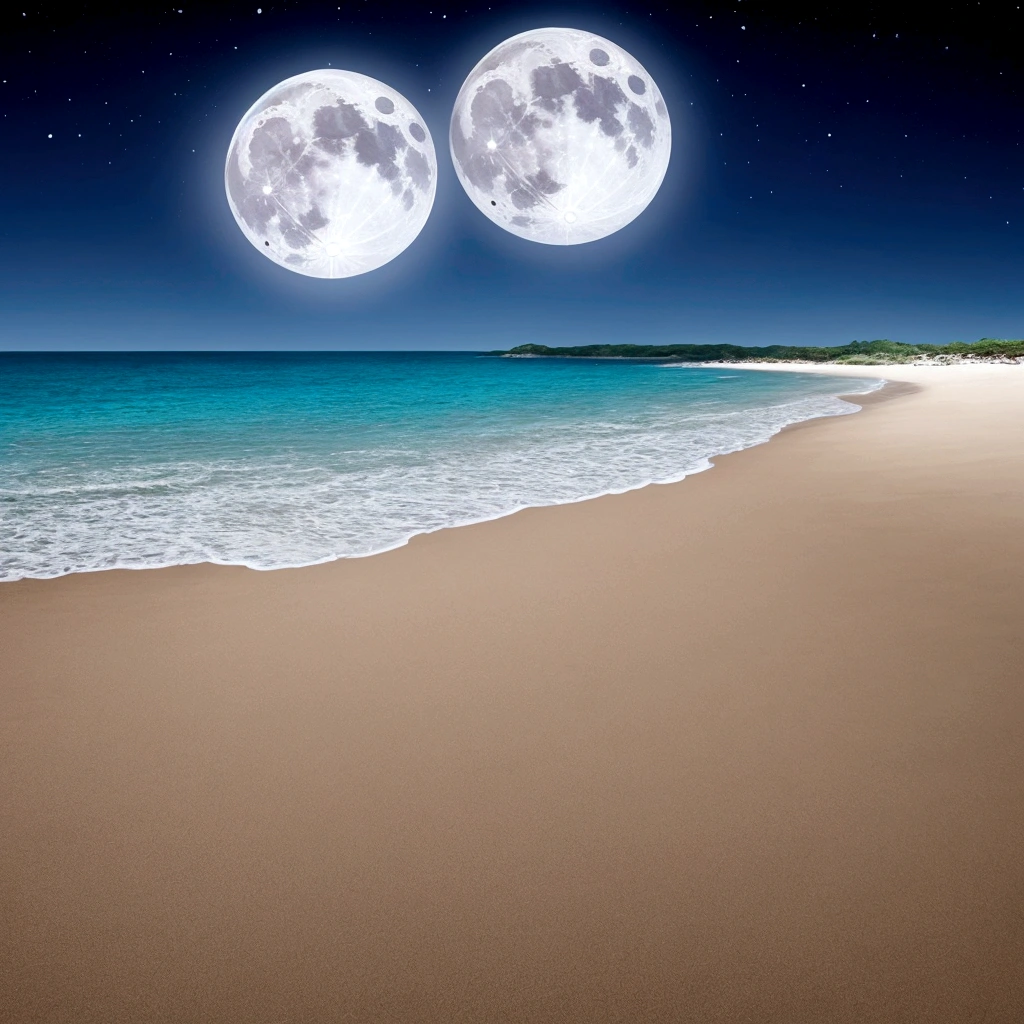 Beach, Bambada, moon