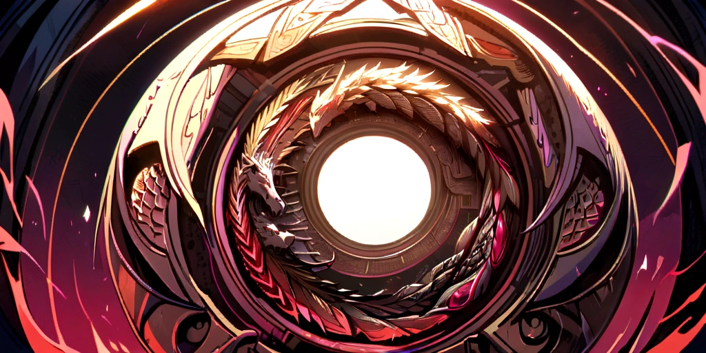 Neon dragons in a circle