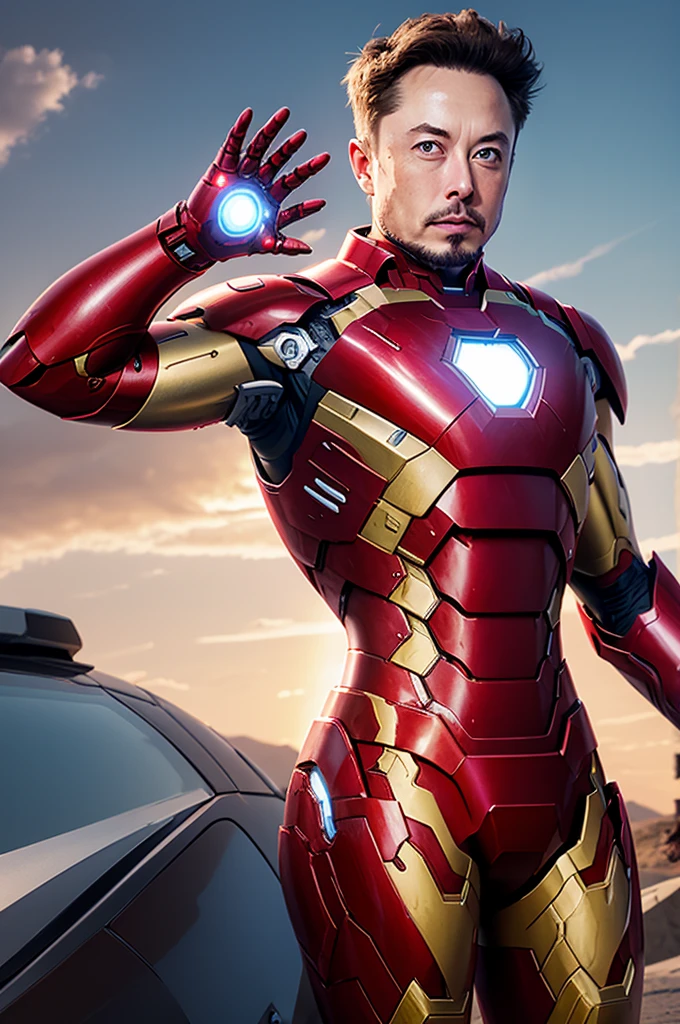 Elon musk with iron Man armor