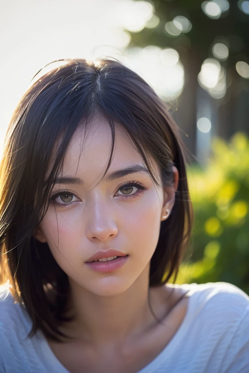 Dressed, (photo Realistic:1.4), (hyper Realistic:1.4), (Realistic:1.3),
(Smoother lighting:1.05), (Improving the lighting quality of movies:0.9), 32k,
One girl,20 year old girl, Realistic lighting, Backlight, Light on the face, Ray-tracing, (Bright light:1.2), (Improvement of quality:1.4),
(Highest quality real texture skins:1.4), Detailed drawn eyes, Detailed painted face,
(tired and sleepy and joy), (smile:0), Face close-up, T-Shirts,
(Enhance the mood of your body line:1.1), (Enhances the beauty of skin texture:1.1)