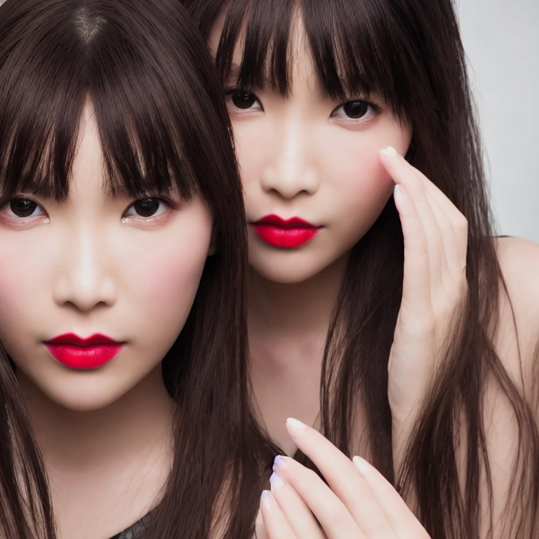 (masterpiece),(best quality:1.0), (ultra highres:1.0), 1girl, beautiful girl, pretty face, detailed face, beautiful eyes, bright red lips, red lipstick, beautiful stylish hair, highlights in hair, bangs style, best quality