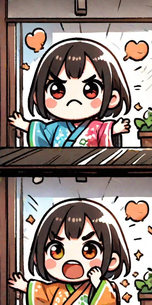 Simplified cartoon emoticon pack, 1 cute girl head, 9 emotions (listless, angry, speechless, tired, sleepy, scared, pitiful, surprised, excited, depressed), white background, 8k resolution, cartoon style, hand-drawn illustrations, Chinese style, bright colors, rich details, WeChat emoticon pack, highlighted display (arranged neatly: 1.2, spaced separately: 1.2, not overlapping: 1.2), distinct contour shadows, ultra-high saturation colors, dynamic capture, (Nine Palace Grid Layout: 1.5), 1bqb1