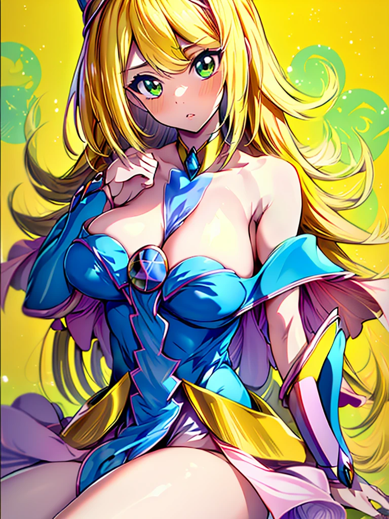 Masterpiece, The best quality, 8k resolution, sharp focus, intricate details, beautiful , bright Eyes, golden ratio face, otherworldly liquid, watercolor, warm colours, bright colors, capricious, Color, sharp focus, High resolution, Detail it up, ((Layered Puffy Long Sleeve Prom Dress)), ((rounded eyes)), iridescent bubbles, fantasy background