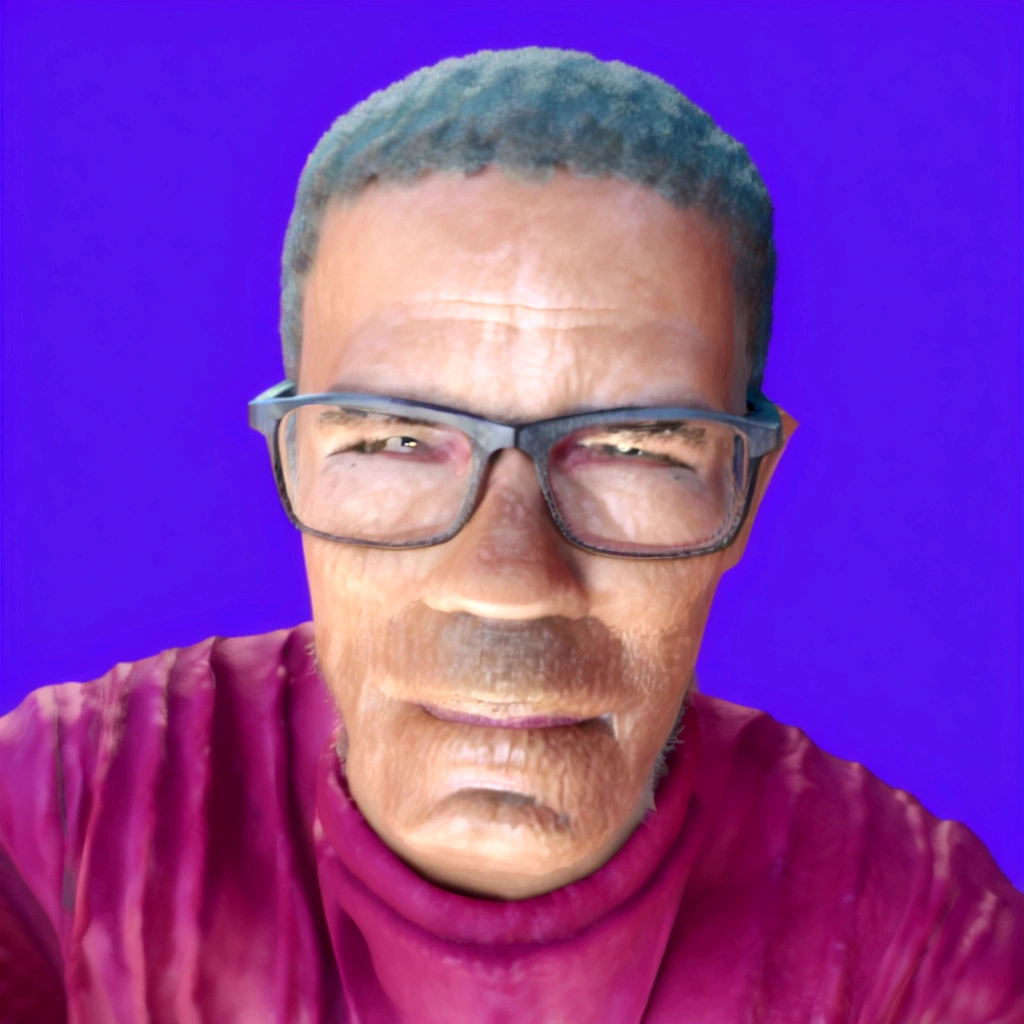 Cartoon character of a man in black glasses and blue shirt, an animated character, stylized character, animation style rendering, 3d stylized, Arnold Maya rendering, Stylized 3D rendering, toon render screenshot, 3d character, 3d character, Stylized 3D rendering, 3D character rendering, cartoon character, Personagem de close up, character posing,  (Pixar-style) (master part:1.2) (bokeh) (best qualityer) (skin detailed) (detailed texture) (8K) (Argilla) (cinematic lighting) (sharp focus
