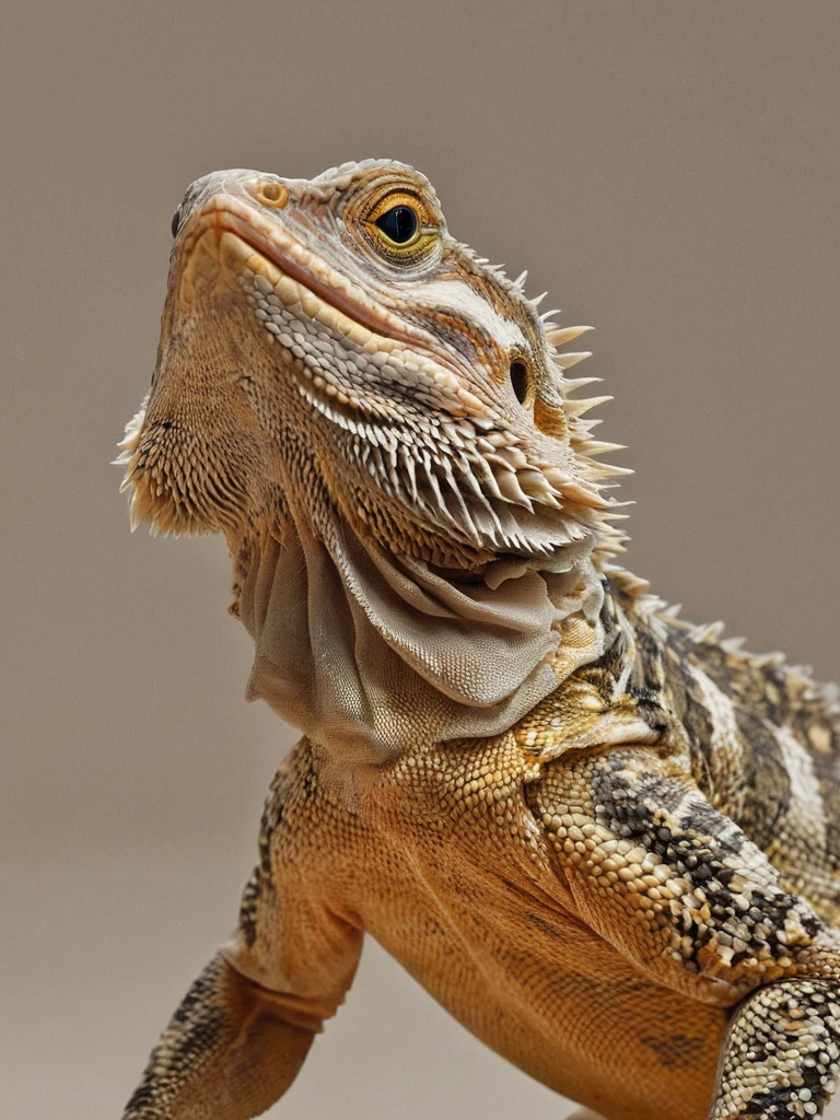 A depiction of a wildly bearded dragon, composition,  