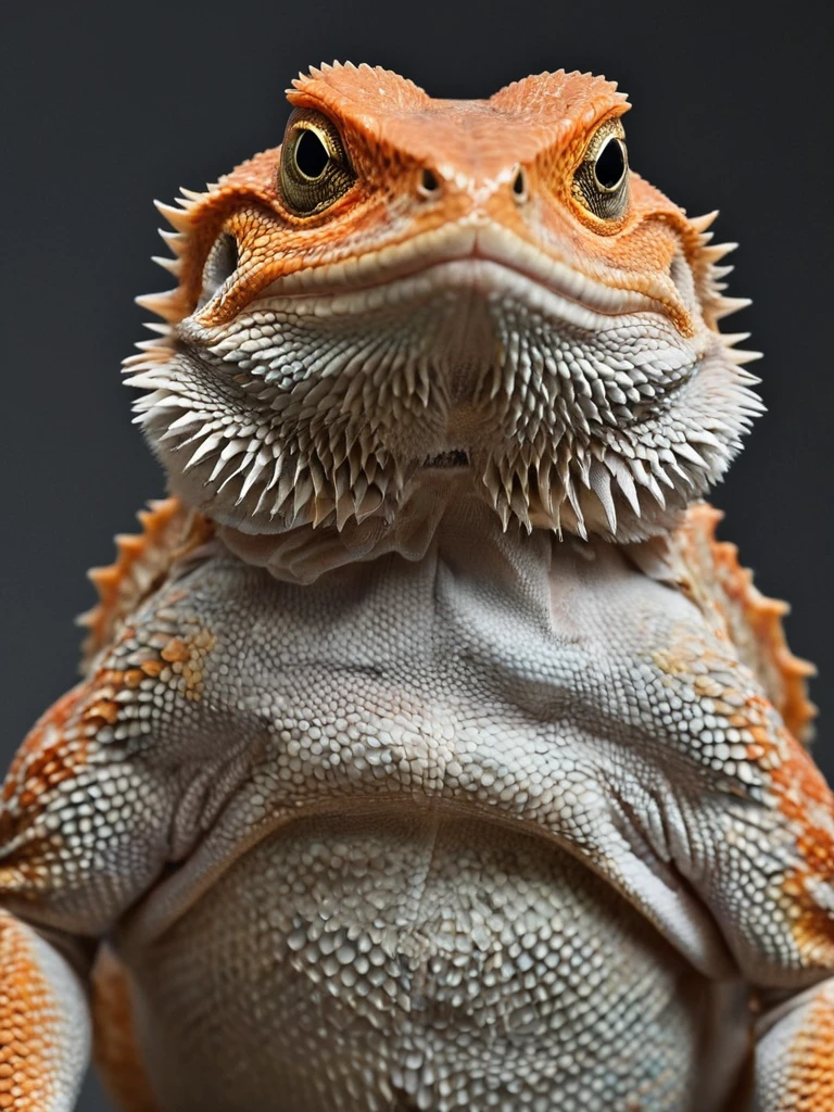 A depiction of a wildly bearded dragon, composition,  