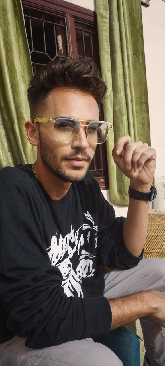 Conver the picture in to a man with sunglasses