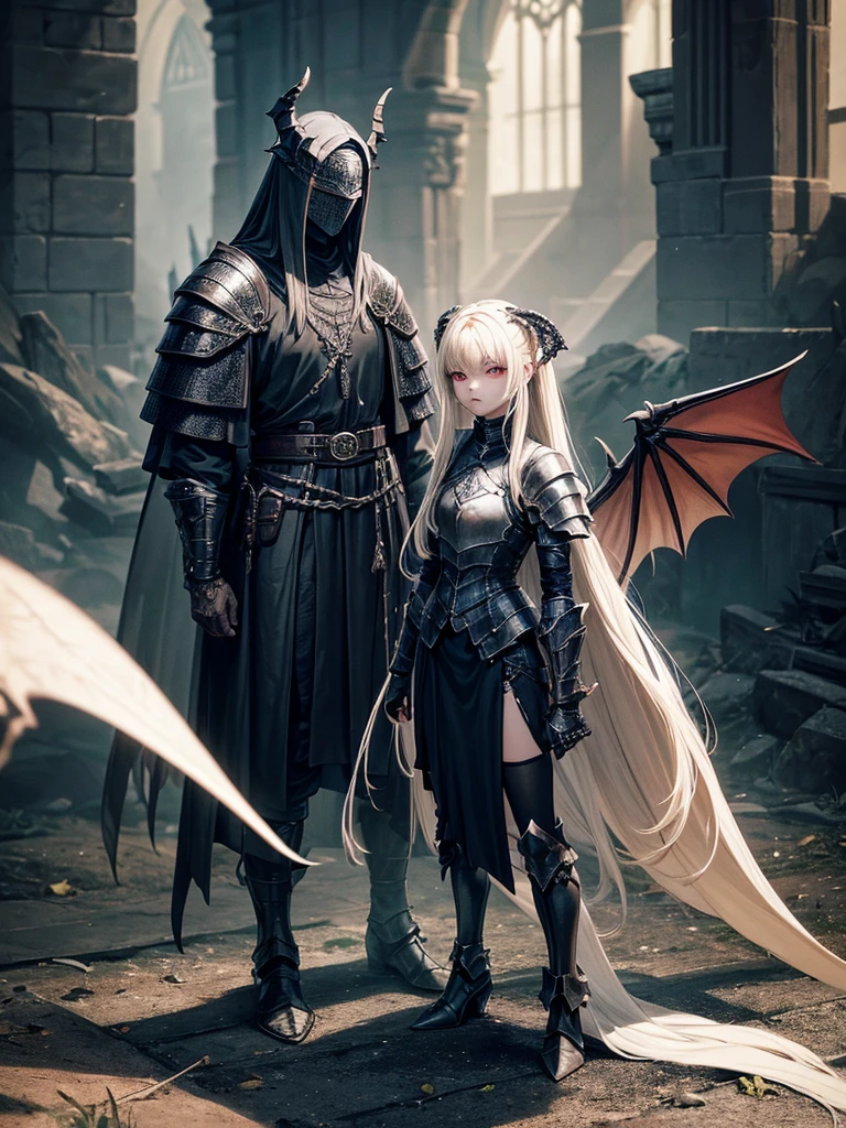# Script: AI-Generated Art - Gothic Dark Souls-Inspired Woman with Dragon Eyes and Wings

**Objective:**
Create an AI-generated image of a woman with specific features and attire, inspired by the Gothic style of the Dark Souls series.

**Character Description:**
- **Gender:** Female
- **Hair:** Long blonde hair, tied back
- **Eyes:** Red, dragon-like
- **Dragon Features:** Small wings
- **Attire:** Full-body medieval armor
- **Style:** Gothic, similar to Dark Souls aesthetics

**Steps:**

1. **Gather Reference Images:**
   - Collect images of full-body medieval armor from the Dark Souls series.
   - Find examples of blonde hair tied back.
   - Look for images of red, dragon-like eyes and small dragon wings.
   - Compile Gothic art references to understand the desired aesthetic.

2. **Character Design:**
   - **Hair:** Design the long blonde hair tied back, ensuring it looks natural and flows realistically.
   - **Eyes:** Create piercing red eyes with elongated pupils to give a dragon-like appearance.
   - **Dragon Features:** Add small, subtle dragon wings that look natural on her back.
   - **Armor:** Design full-body medieval armor with intricate Gothic patterns and dark tones, appearing worn and battle-scarred. Ensure the armor covers the entire body, including helmet, chest plate, gauntlets, greaves, and boots.
   - **Overall Style:** Use dark, muted colors with high contrasts to emphasize the Gothic style. Incorporate dark shadows and dim lighting.

3. **Pose and Composition:**
   - Position the character in a dramatic pose, possibly standing or in mid-battle stance.
   - Choose a dark, eerie background that complements the Gothic theme, like a ruined castle or a foggy forest.
   - Use lighting to create a moody, atmospheric effect, casting shadows that highlight the character’s features and armor.

4. **AI Tools and Techniques:**
   - Use AI art generation tools like DALL-E, MidJourney, or Stable Diffusion.
   - Input the character description and upload refer