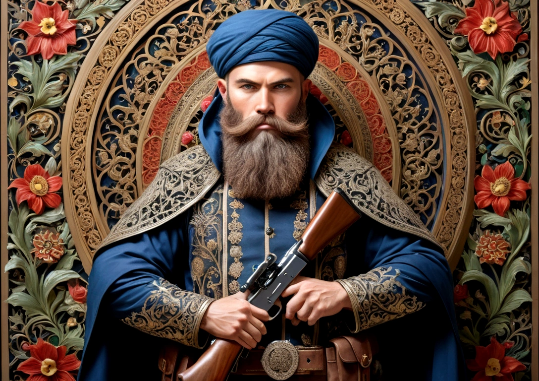 armed bearded man