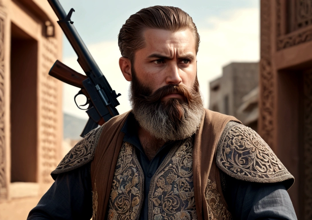 armed bearded man