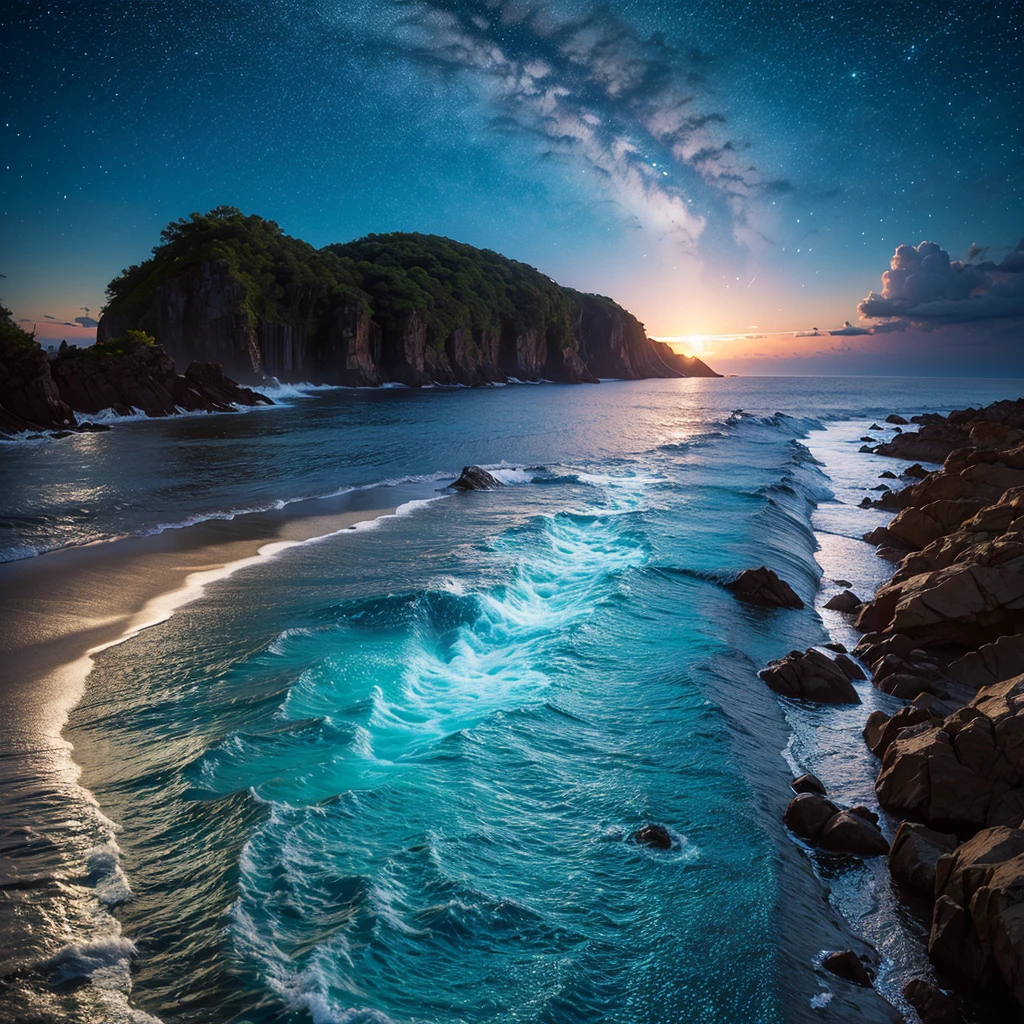 Highest quality,Fantasy、night、Starry Sky、Ocean