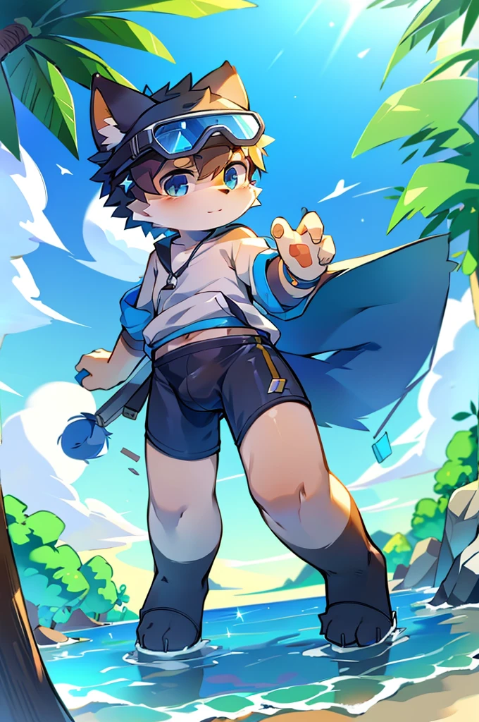 author:Junior Lesque, author:Kirito, Mammals, Furry, male, alone, wear, visor, summer,