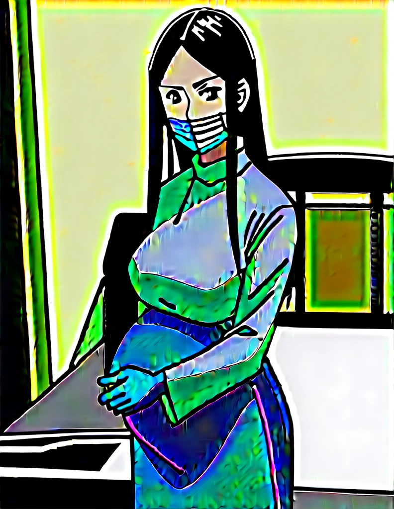 score_9, score_8_up, score_7_up, source_anime, kasuganoray, pale skin, long hair, highest quality, masterpiece, big breasts, surgical mask, surgical cap, long sleeve maternity dress, seamless,
1 girl, pregnant, solo, rubber gloves, frown, in the operating room, standing, in one hospital, hospital bed,