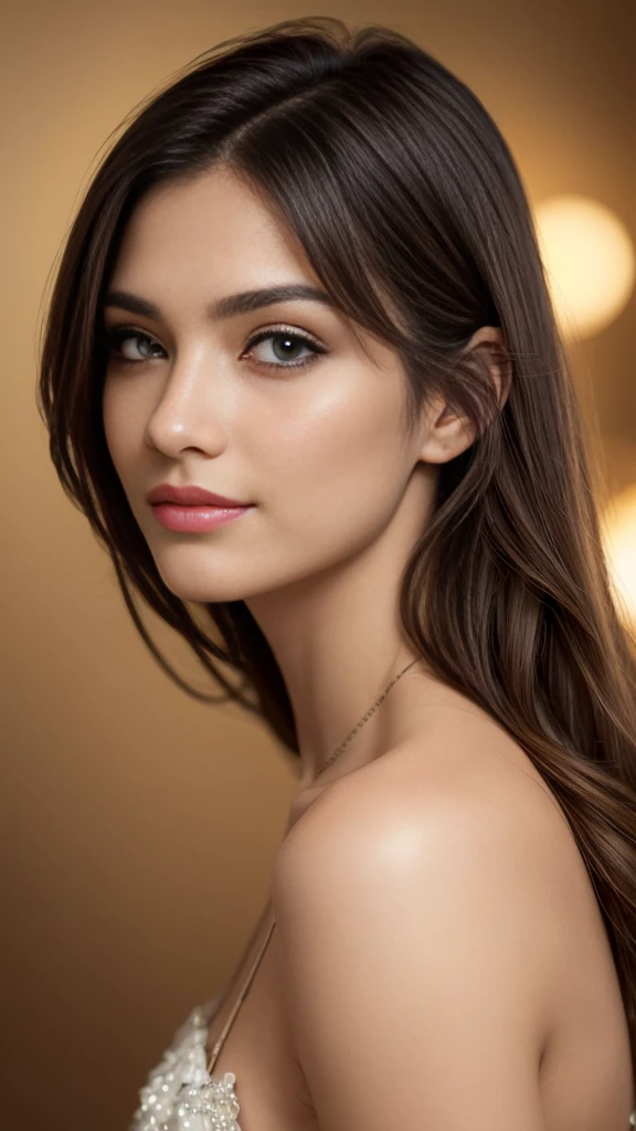 beautiful detailed face, militation, stunning eyes, juicy lips, Gorgeous girl, Soft lighting, Bright colors, portrait, A high resolution, romantic atmosphere, dreamy background, elegant pose, delicate details, flawless skin, captivating look, Charming smile, Visual Arts Aesthetics, master strokes , oil painting style, gallery worthy, Unearthly beauty, flashed, Diffusion of light