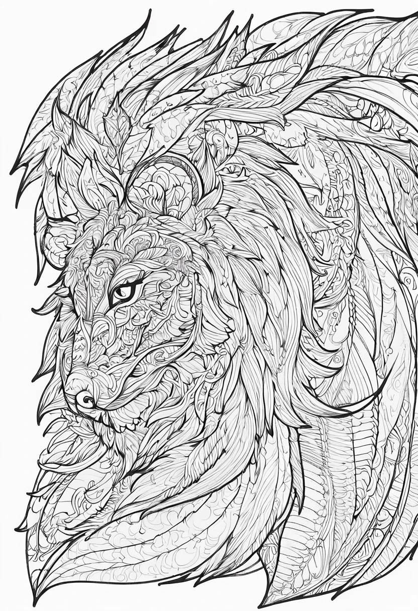 complete image within a margin around the image, leave indentation margin on a coloring page with a random animal coloring in black and white, Coloring book outline, Detailed line art, clean coloring book page, stylized lines, art outline, detailed drawing in 4k, line art coloring page, detailed art, hyper Detailed line art, detailed digital drawing, Coloring Pages, coloring pages, extremely fine linear ink iamgen when centered