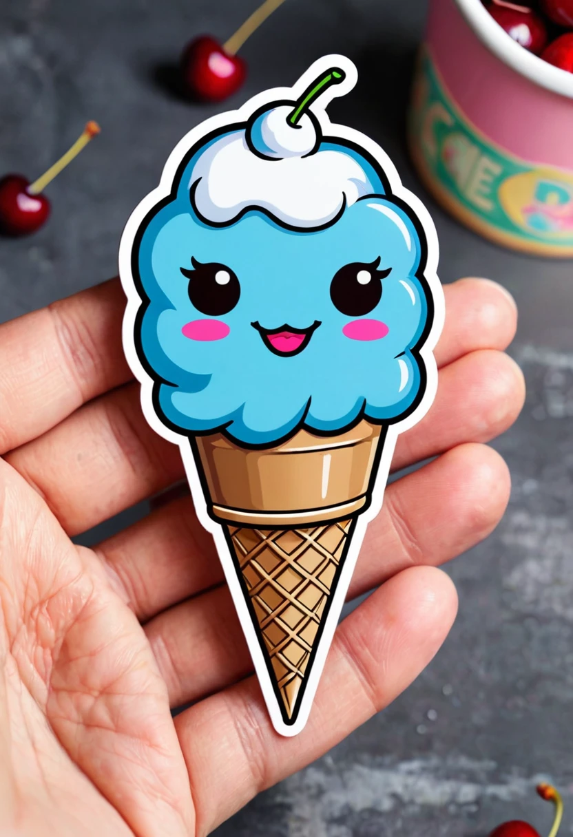 Dopamine ice cream sticker,Cherry stickers