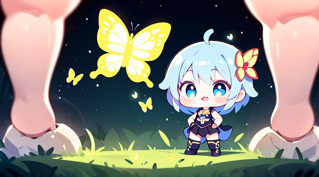 octane render、(Hyper-detailing: 1.15)、cinematic lightening、Cute Fantasy Princess、Handgun Shooting Practice、Fine Pattern Pistol、Knee-high boots、super fine eyes、Full Paint、(Floral hair ornament、Butterfly Hair Ornament)、Mastepiece、Anatomically correct、Blur、Depth of written boundary
