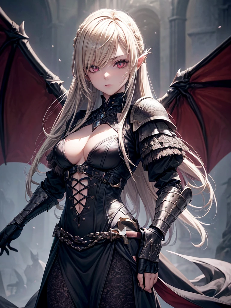 # Script: AI-Generated Art - Gothic Dark Souls-Inspired Woman with Dragon Eyes and Wings

**Objective:**
Create an AI-generated image of a woman with specific features and attire, inspired by the Gothic style of the Dark Souls series.

**Character Description:**
- **Gender:** Female
- **Hair:** Long blonde hair, tied back
- **Eyes:** Red, dragon-like
- **Dragon Features:** Small wings
- **Attire:** Medieval armor
- **Style:** Gothic, similar to Dark Souls aesthetics

**Steps:**

1. **Gather Reference Images:**
   - Collect images of medieval armor from the Dark Souls series.
   - Find examples of blonde hair tied back.
   - Look for images of red, dragon-like eyes and small dragon wings.
   - Compile Gothic art references to understand the desired aesthetic.

2. **Character Design:**
   - **Hair:** Design the long blonde hair tied back, ensuring it looks natural and flows realistically.
   - **Eyes:** Create piercing red eyes with elongated pupils to give a dragon-like appearance.
   - **Dragon Features:** Add small, subtle dragon wings that look natural on her back.
   - **Armor:** Design medieval armor with intricate Gothic patterns and dark tones, appearing worn and battle-scarred.
   - **Overall Style:** Use dark, muted colors with high contrasts to emphasize the Gothic style. Incorporate dark shadows and dim lighting.

3. **Pose and Composition:**
   - Position the character in a dramatic pose, possibly standing or in mid-battle stance.
   - Choose a dark, eerie background that complements the Gothic theme, like a ruined castle or a foggy forest.
   - Use lighting to create a moody, atmospheric effect, casting shadows that highlight the character’s features and armor.

4. **AI Tools and Techniques:**
   - Use AI art generation tools like DALL-E, MidJourney, or Stable Diffusion.
   - Input the character description and upload reference images if the tool allows.
   - Specify style preferences, focusing on Gothic and Dark Souls influences.
   - Fine-tune the gene