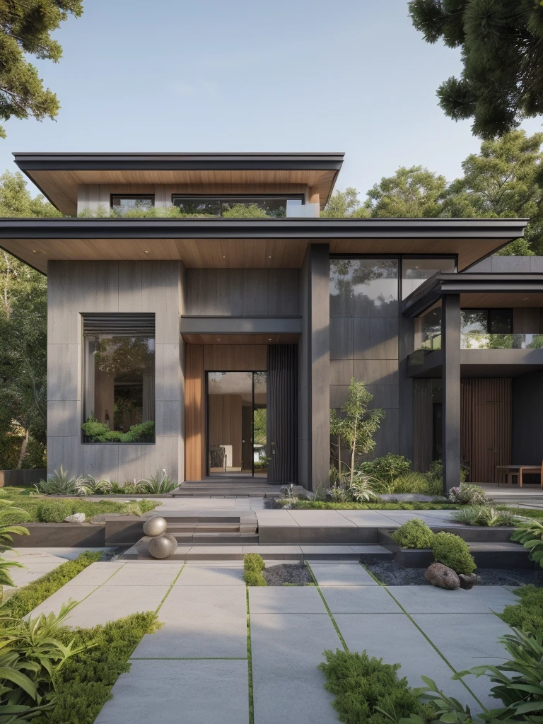 ((best quality)), ((masterpiece)), (detailed), perfect face, ((Masterpiece)), (best quality), (ultras Realistic), 8k, Raw photo, a rendering of a modern house with vietnamese roof anh brick yard , realistic garden, contemporary house, exterior design, wide establishing shot, modern house, in style of simplified realism, concept house, realistic building, front elevation view, wide angle exterior 2022, inter dimensional villa, building facing, sharp focus ilustration hq, modern style, realistic establishing shot, concept house, wide angle exterior 2022, precise architectural rendering, inter dimensional villa, award-winning render, front-view, mid-view, detailed rendering, architectural render, architecture render, modern house, architectural visualization, realistic architecture, insanely detailed rendering, exterior , trees landscape, sky wood paneled ceiling, a rendering of a modern house with a garden, precise architectural rendering, high quality rendering, award-winning render, professional render, beautiful 3 d rendering, beautiful rendering, architectural rendering, a photorealistic rendering, luxcore render, stunning render, an award winning digital render, beautiful rendered, high-quality render, architectural 3 d render, artistic render, a view of a garden with lots of flowers and plants, in a cottagecore flower garden, cottagecore flower garden, lush flowery outdoors, garden with flowers, flower garden summer morning, lots of plants and flowers, lush garden surroundings, lush chic garden, with a french garden, lush plants and flowers, home and garden, garden at home, homes and gardens, permaculture, with a garden, sustainable architecture, gardening, green house, homes and garden magazine, beautiful house on a forest path, vegetal architecture, a rendering of a modern house with a small balcony and a bancony , precise architectural rendering, modern house, contemporary house, concept house, street,