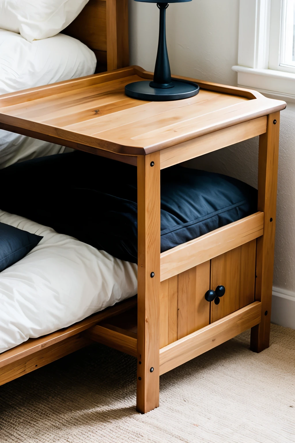 Dog bed that serves as a nightstand