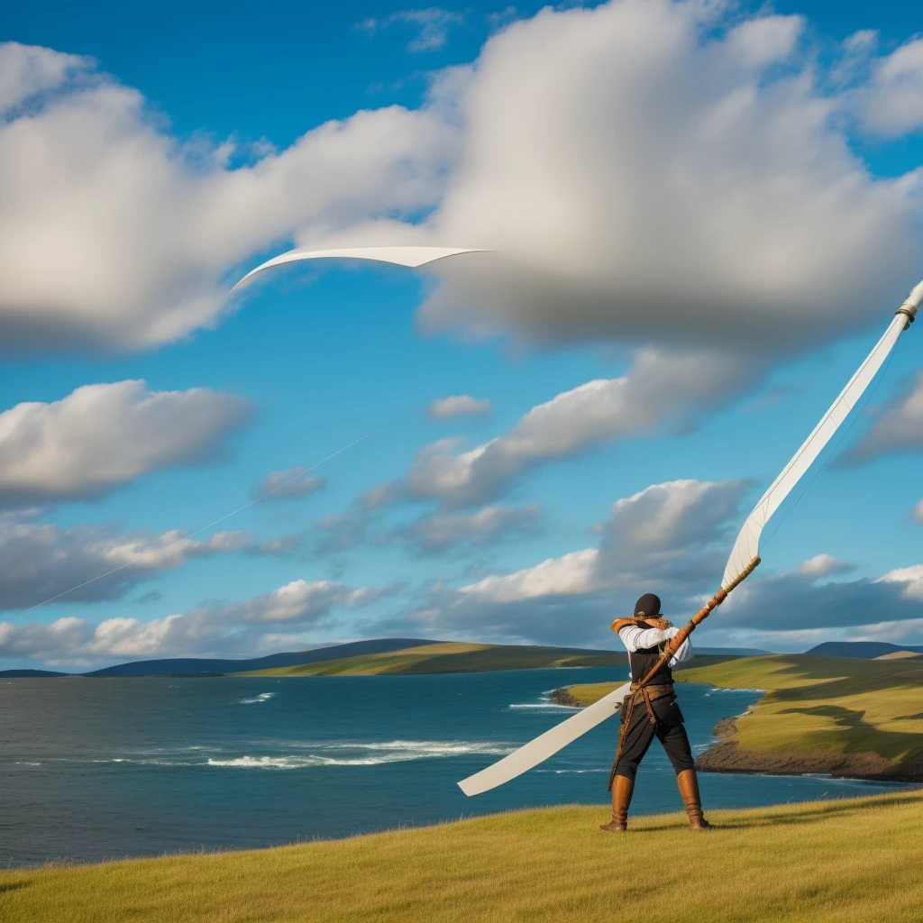 Wind powered long bow