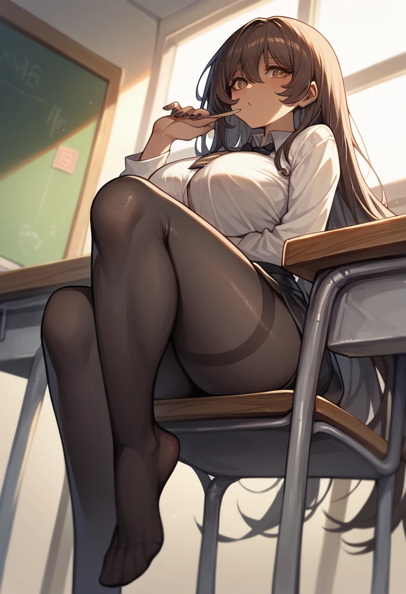 Noir (nod) big boobs black leggings wearing a leeging classroom big