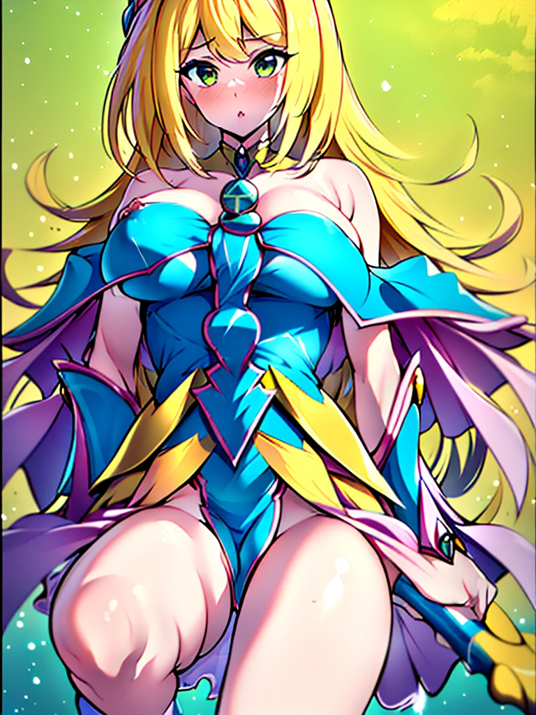 nsfw, Masterpiece, The best quality, 8k resolution, sharp focus, intricate details, beautiful , bright Eyes, golden ratio face, otherworldly liquid, watercolor, warm colours, bright colors, capricious, Color, sharp focus, High resolution, Detail it up, ((Layered Puffy Long Sleeve Prom Dress)), ((rounded eyes)), iridescent bubbles, fantasy background