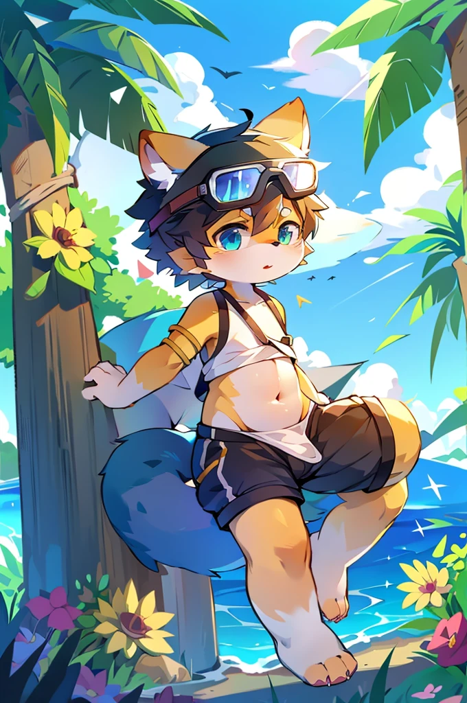author:Junior Lesque, author:Kirito, Mammals, Furry, female, alone, wear, visor, summer,