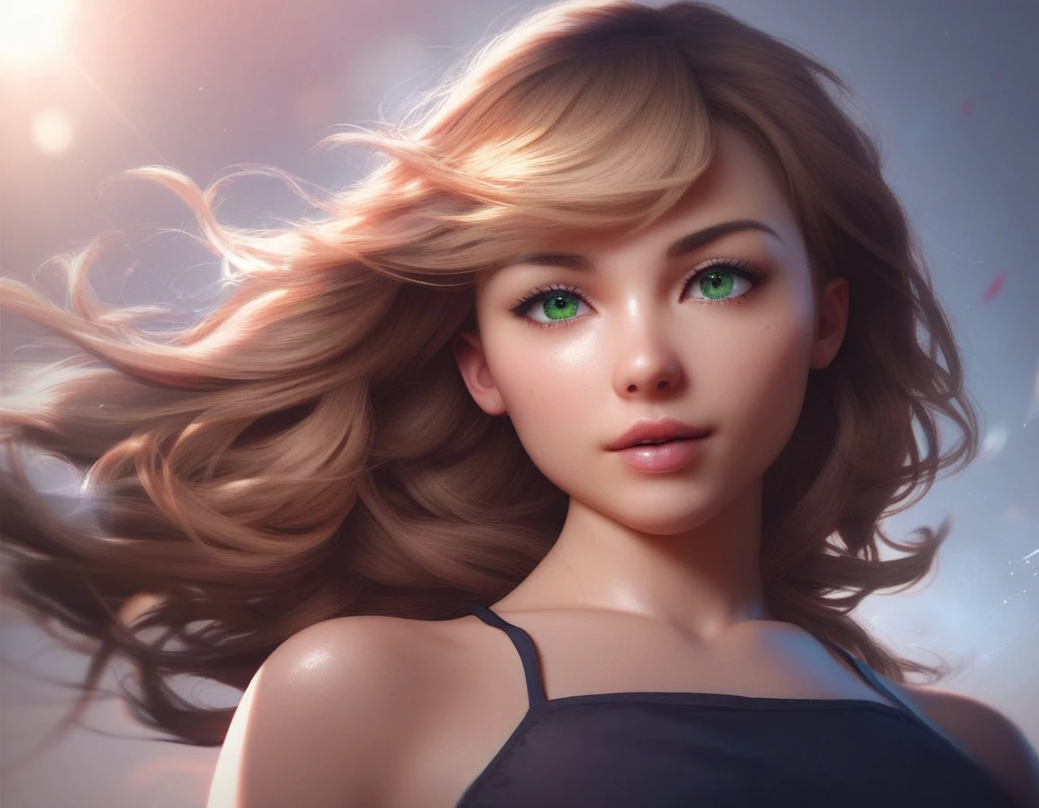 masterpiece, best quality, 1girl, ((young girl)), shiny skin, ((small size)), hot, soft natural lighting, reflections, bright illuminations, head focus, ((sexy blond hair)), big long blond hair,sexy, slim figure, Detailed green eyes, Detailed face, Detailed eyes, the anime girl is wind, wind hair, wind sequence, head dynamic poses, dynamic pose realistic, various pose, dynamic poses, realistic human movement