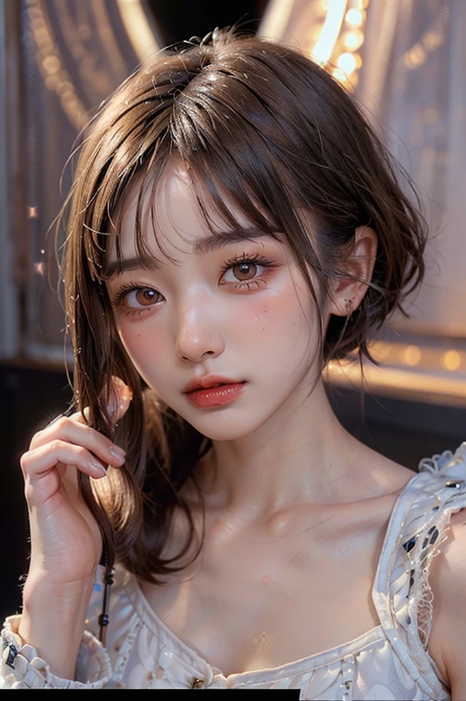 (Highest quality, masterpiece:1.3), ((Beautifully detailed face)), beautifully detailed skin, Intricate details, Very detailed, Best image quality in 8K, (18-year-old girl),Japanese Girls,Baby Face,(Detailed Hair,Bobcut:1.4),Detailed lips,Open your mouth,blush,Embarrassing,Realistic Face,Realistic Skin,(sexy:2.0,Clothes are disheveled),(Vibrant Skin,Moisturized Skin:1.2),Vivid lips,Lip gloss,(cowboy shot:1.5)
