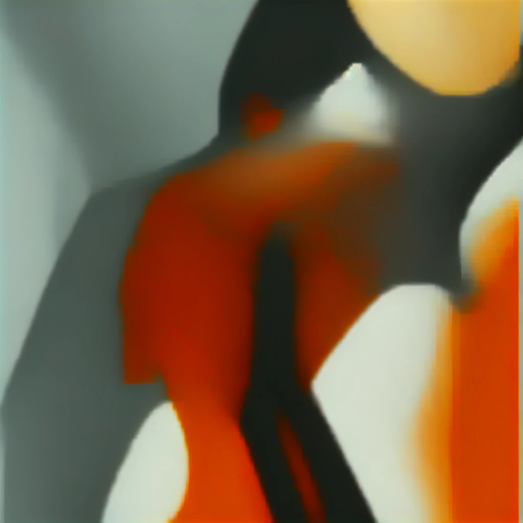 (((one caracter))), female, (((darkskin)))), Black hair with ponytail, clear blue eyes, Round glasses with a small dark lens, this lens being orange, and the Light Blue frame, (((Black metallic gauntlets and greaves with orange and silver highlights)), (((The clothes have a mix of modern and tribal)))), Having mainly black color, but having orange pieces, Shoulders on display, On the Hip one Shorts extending to Half Thigh in black.