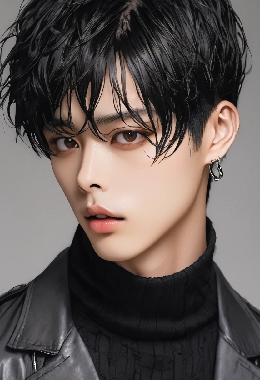 肌肉男, thick-skinned, dark gray skin color, dark black skin, shorth hair, perfil, sores and scars, look with empty eyes, cloused mouth, gray lips, Handsome, definitive man chin. bonitas, Handsome, sensuous, gostoso, dark black hair, Blank stare, fully detailed.
