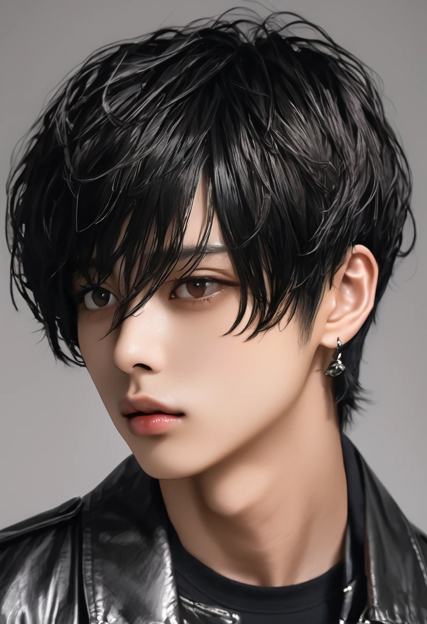 肌肉男, thick-skinned, dark gray skin color, dark black skin, shorth hair, perfil, sores and scars, look with empty eyes, cloused mouth, gray lips, Handsome, definitive man chin. bonitas, Handsome, sensuous, gostoso, dark black hair, Blank stare, fully detailed.