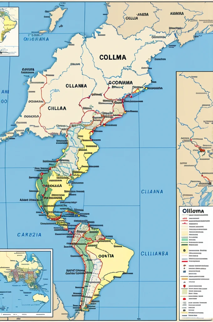 The distance between Colombia and Switzerland on the world map