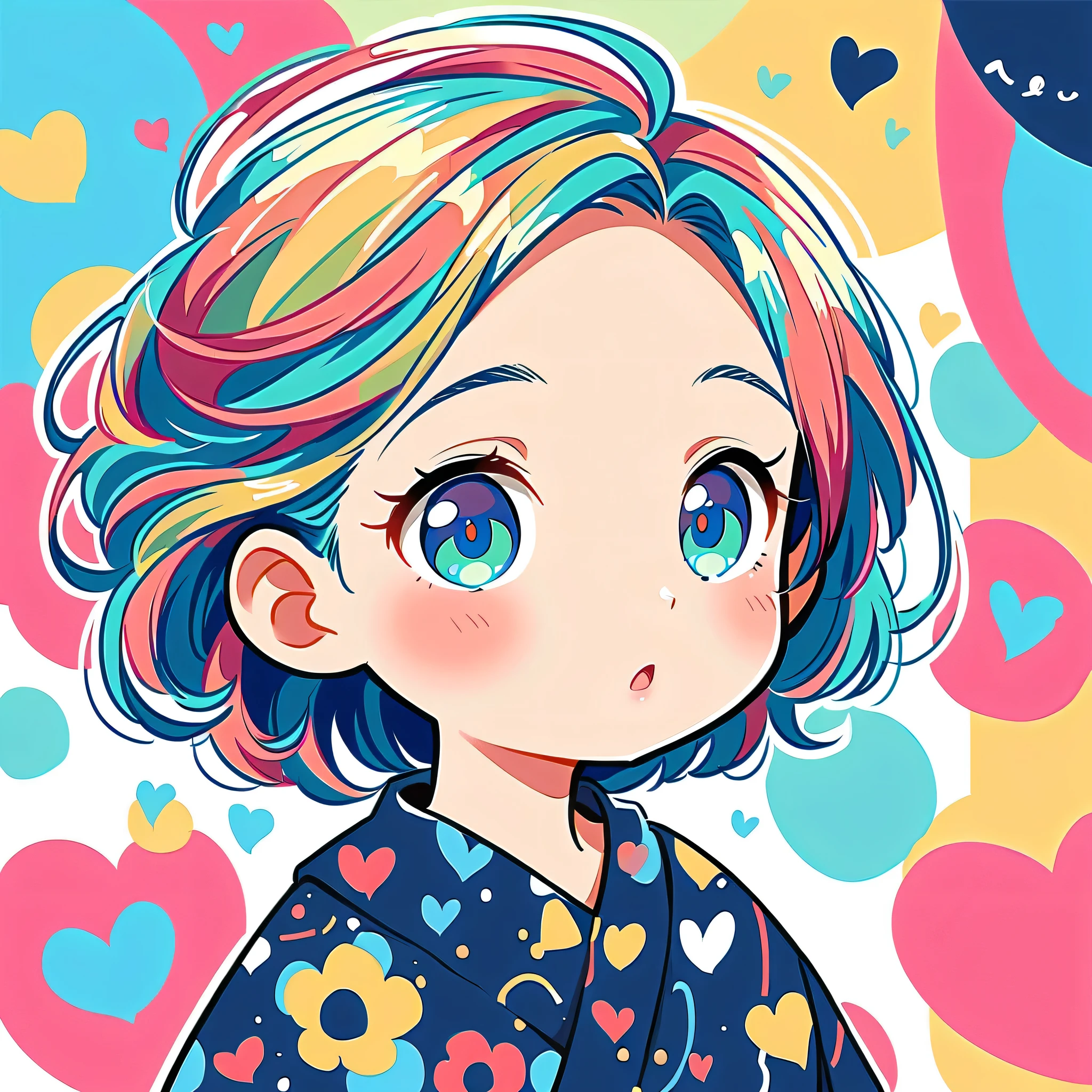 Black Star Red and White style、The most beautiful girl of all time、Lips in Love、Colorful flowers、colorful hearts, Simple line initials、Abstract art、Urban round,